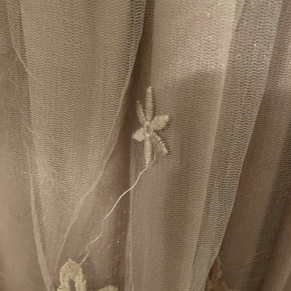 A’reve Modcloth Anthropologie Blush Pink Floral Lace Mesh Crochet Dress size M - Picture 6 of 10